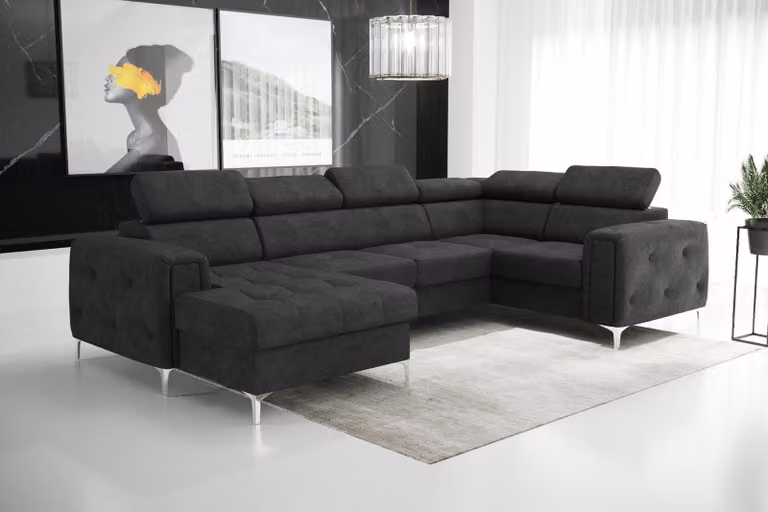 Wohnlandschaft Design Ecksofa Textil Couchen Sofas U-Form Sofa Couch Polster