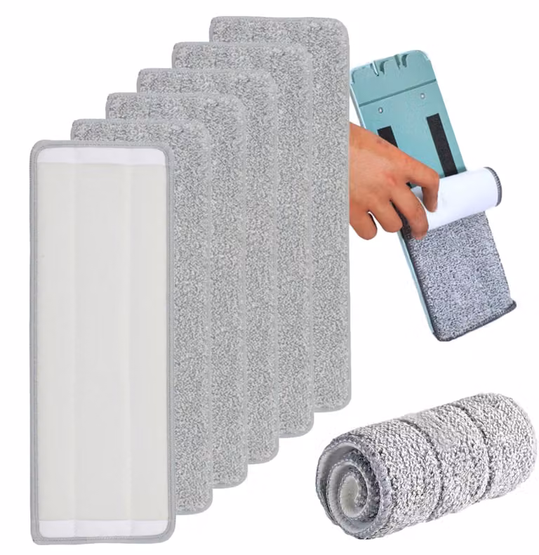 6 mop in microfibra, dimensioni 33x12 cm, ricambi per la pulizia dei pavimenti