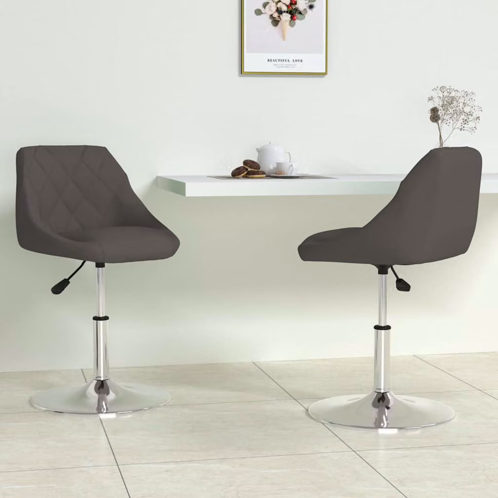 Set di 2 sedie da pranzo girevoli vidaXL in velluto grigio moderno – 1