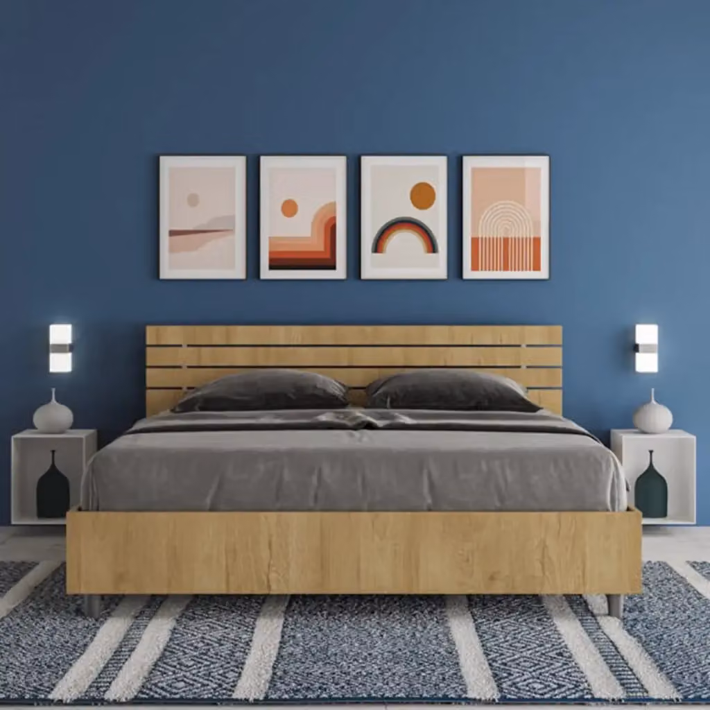 Letto matrimoniale Ankel con testata dritta e doghe in quercia, colore marrone, L/P: 160 x 200 cm – 2