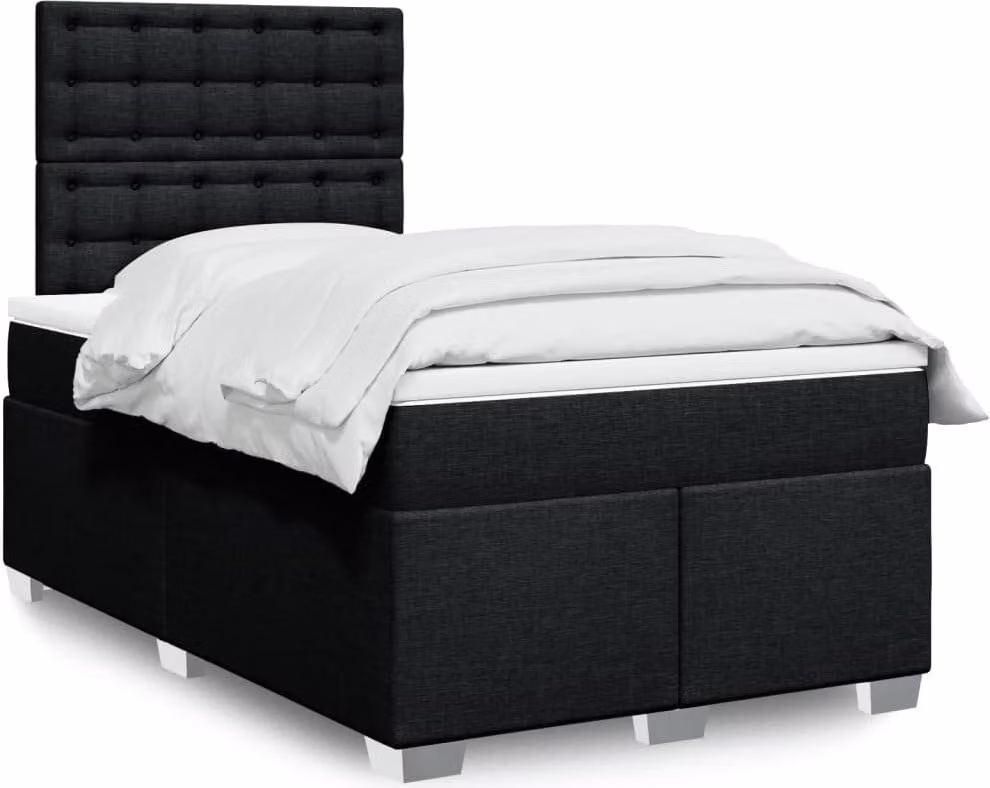 Maison Exclusive - Letto boxspring con materasso nero 120x190 cm Tessuto