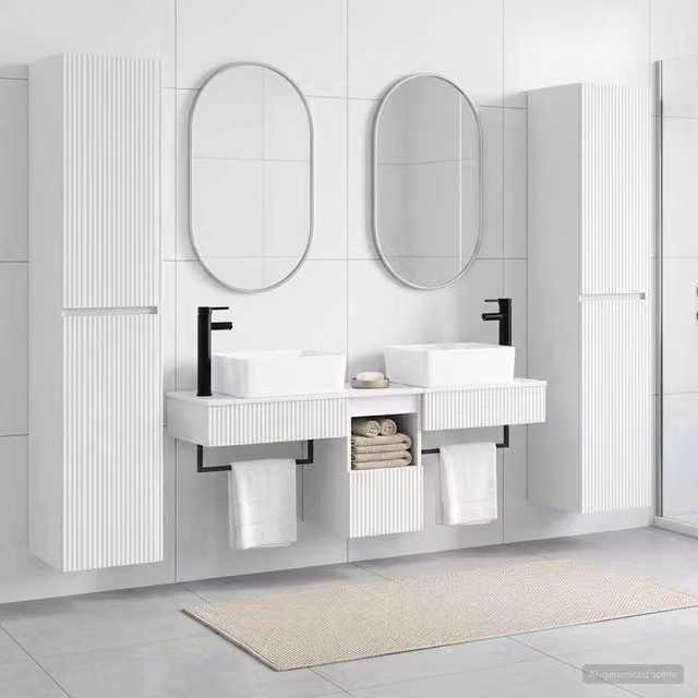 Set di mobili per il bagno 5 pz Bianco 33 x 34,5 x 160 cm 3406013