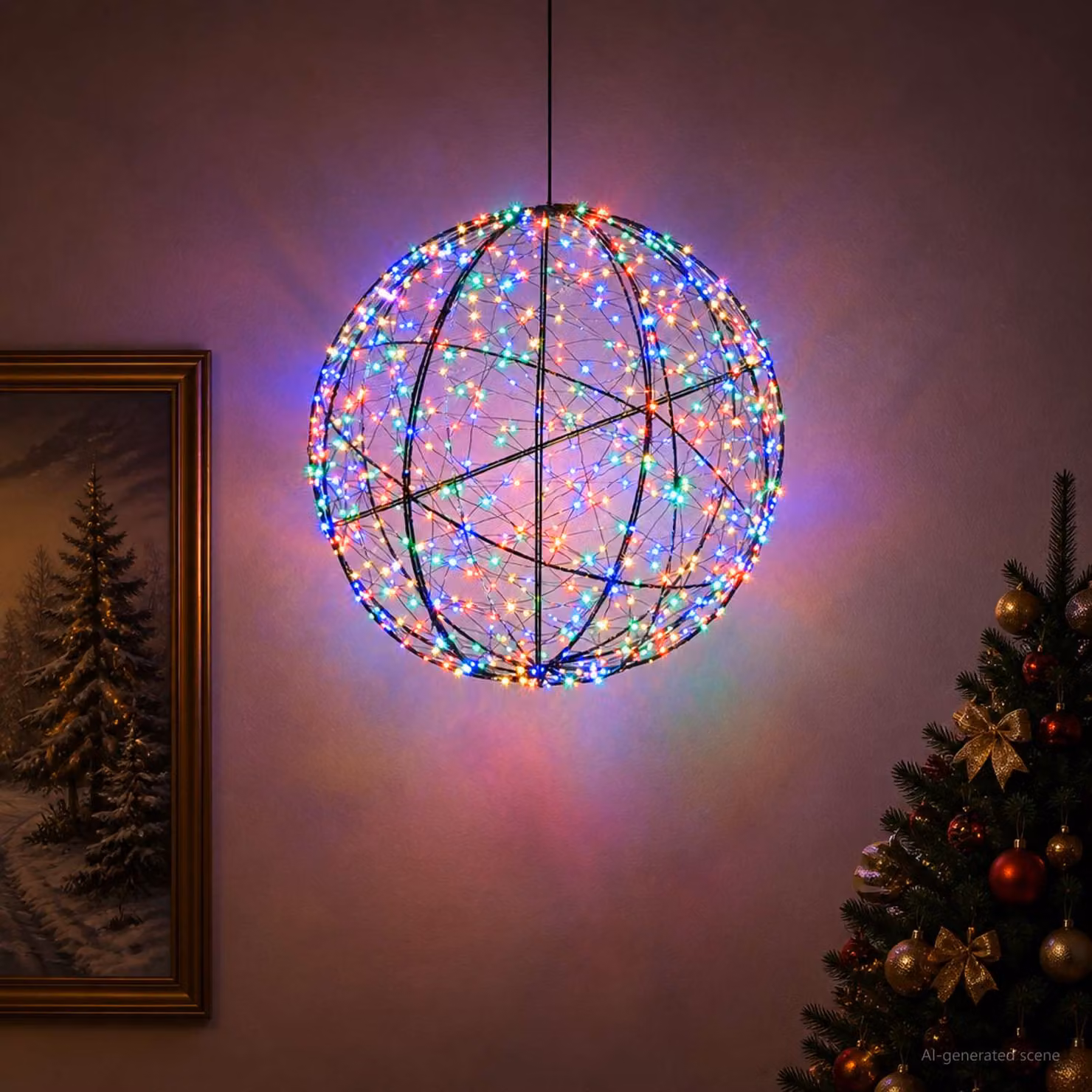 vidaXL Luce a punta di Natale 750 LED Multicolore Ø 50 x 52 cm