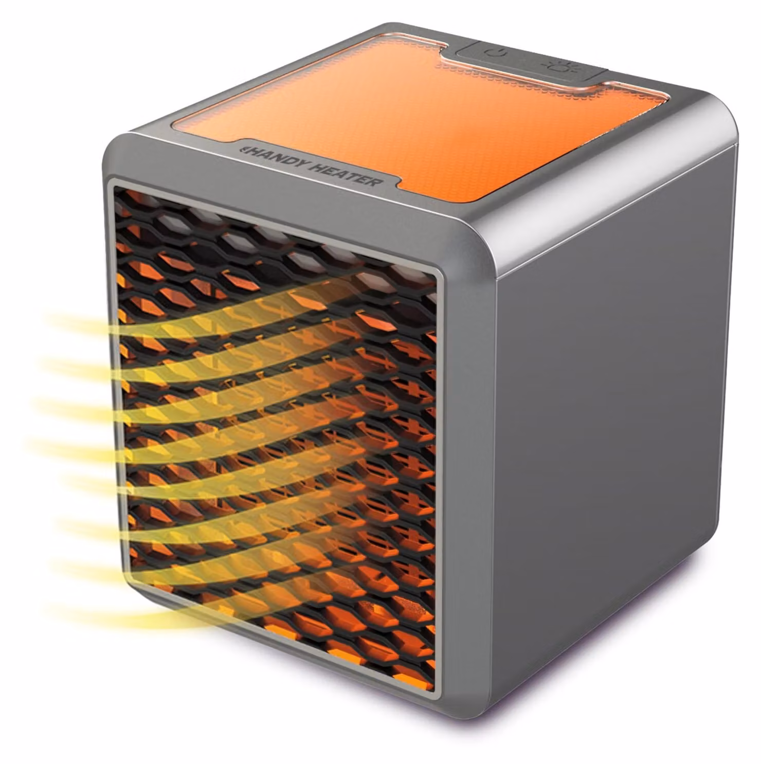 Riscaldatore portatile a forma di cubo - 1200 Watt - Grigio - Element riscaldante in Vetroceramica - Ideale per ufficio e scrivania