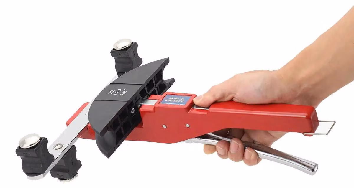 Set per piegatura tubi - Piegatubi idraulico manuale - 6–22 mm - 7 matrici - Meccanismo a cricchetto - Taglia-tubi - Per impianti di refrigerazione/climatizzazione e idraulici