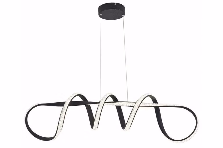 Lampada sospesa ad anello LED Reality Leuchten Vesper nera con altezza regolabile