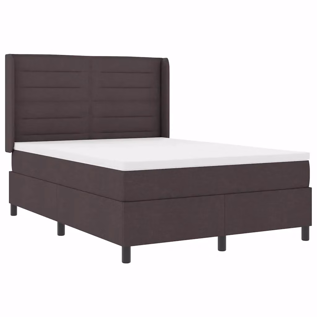 Letto moderno vidaXL con molle a sacchetti e illuminazione LED sottostante, rivestimento in tessuto marrone, L/P: 160 x 200 cm – 2