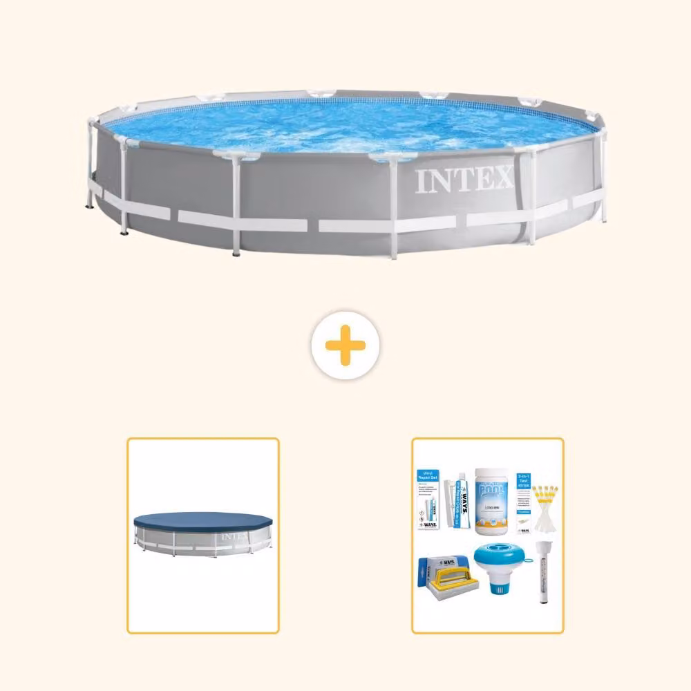 Struttura per piscina a forma di prisma - 366x76 cm - composta da 3 elementi - modello S22480