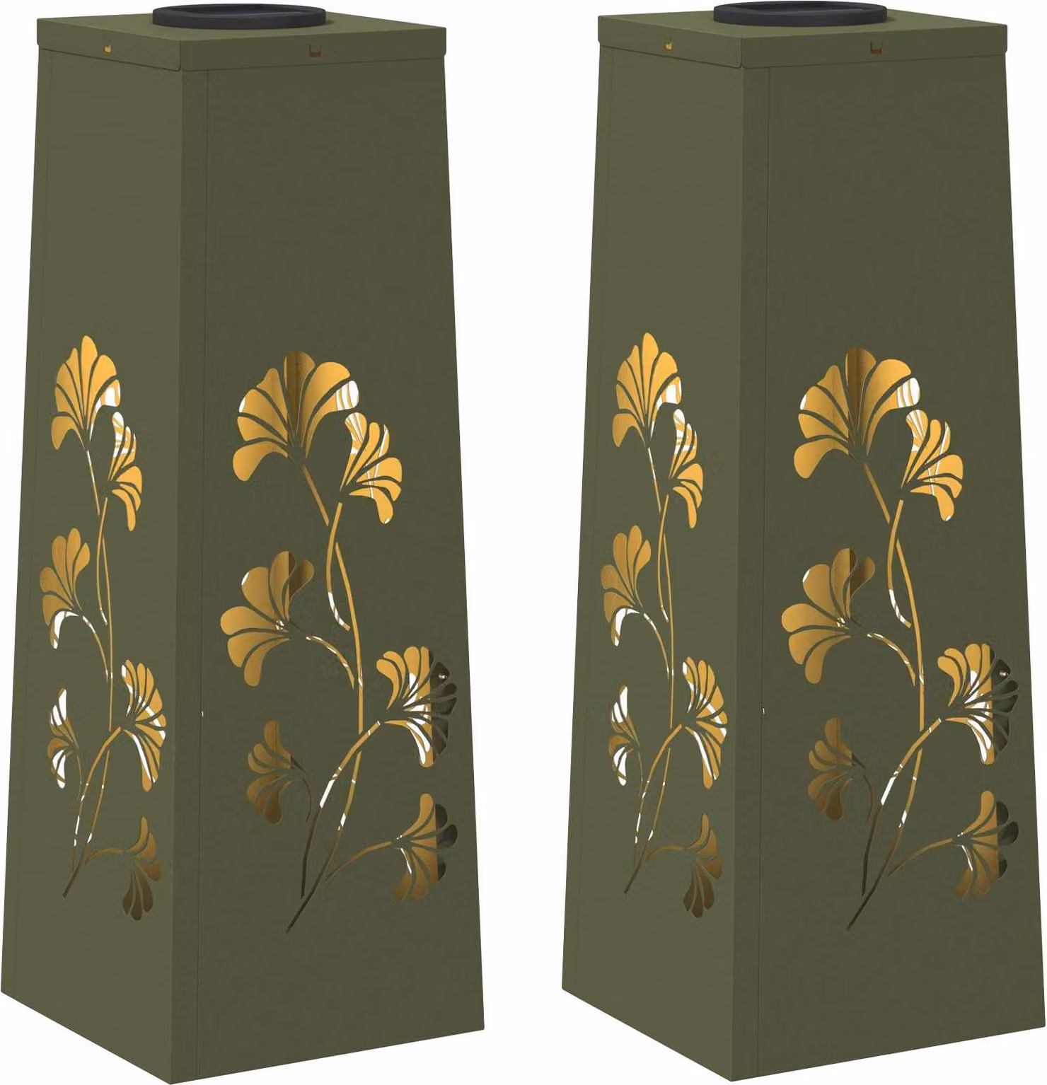 Faro LED solare per sentieri 2 pcs Verde oliva
