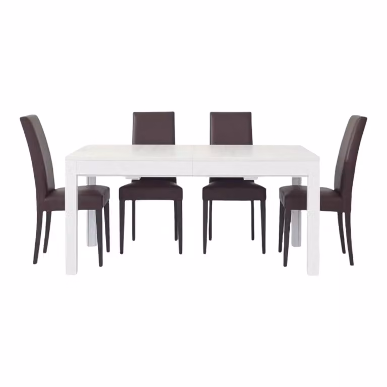Tavolo moderno rettangolare allungabile in legno di frassino bianco Mobili 2G L/P/H: 180 x 90 x 76 cm