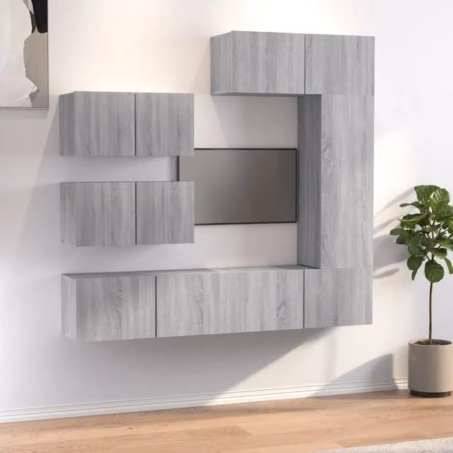 Set di Mobili Porta TV 6 pz-Credenza per TV Grigio Sonoma in Legno Multistrato 978810