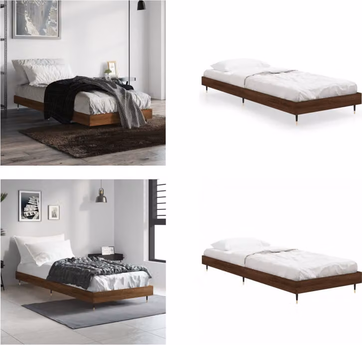 vidaXL Struttura per letto in rovere marrone 75x190 cm - Struttura per letto - Struttura per letto - Telaio per letto - Telaio per letto - Letto