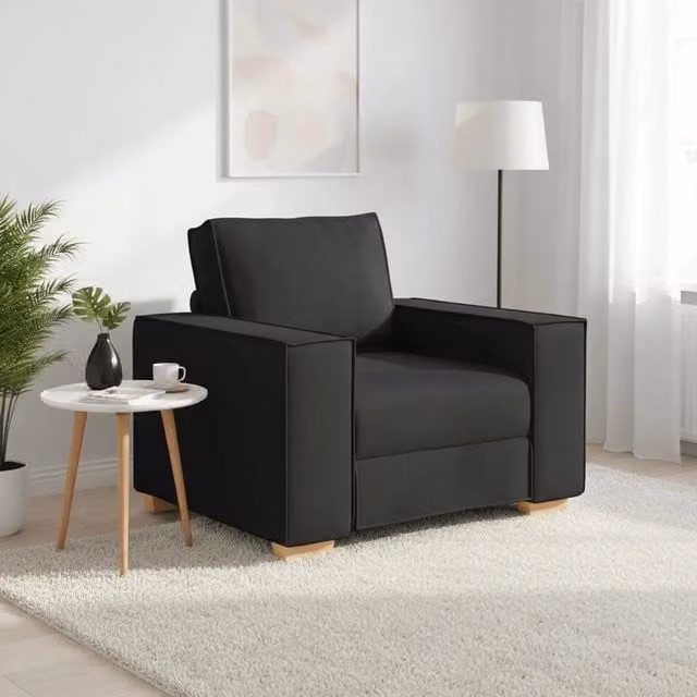 Poltrona Divano Nero 100x78x84 cm Tessuto 4104962