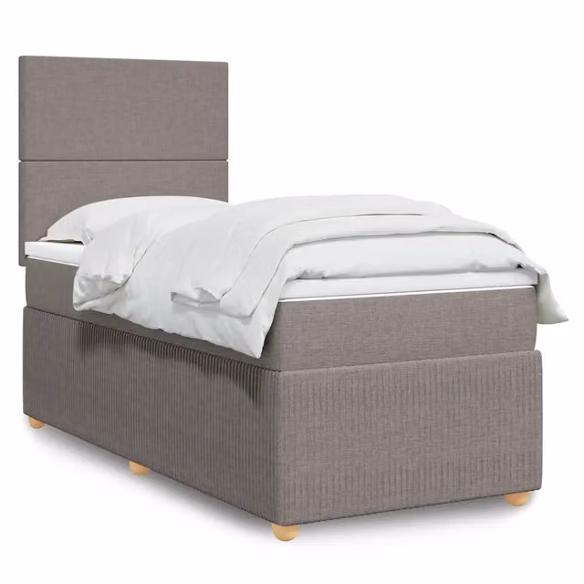 Letto Ibrido con Materasso a Molle Insacchettate vidaXL, Colore Grigio e Beige, L/P: 90 x 200 cm
