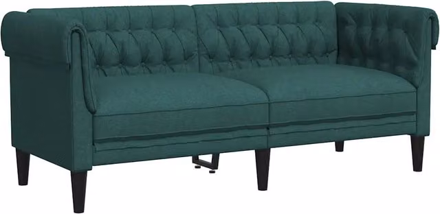 Divano | Divano da soggiorno | Sofa Chesterfield a 2 Posti Verde Scuro in Tessuto