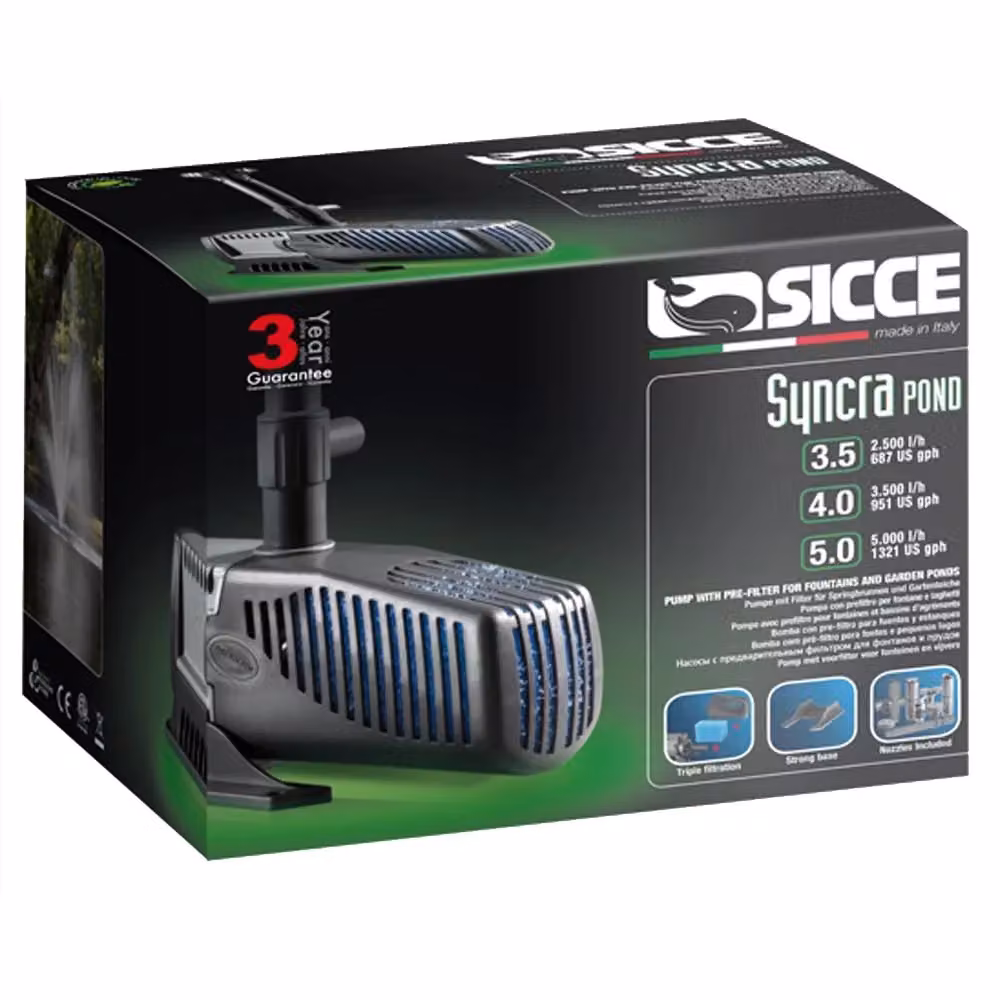 Pompa per laghetto Sicce Syncrapond 4.0 per filtrazione e giochi d'acqua con portata di 3500 l/h – 2