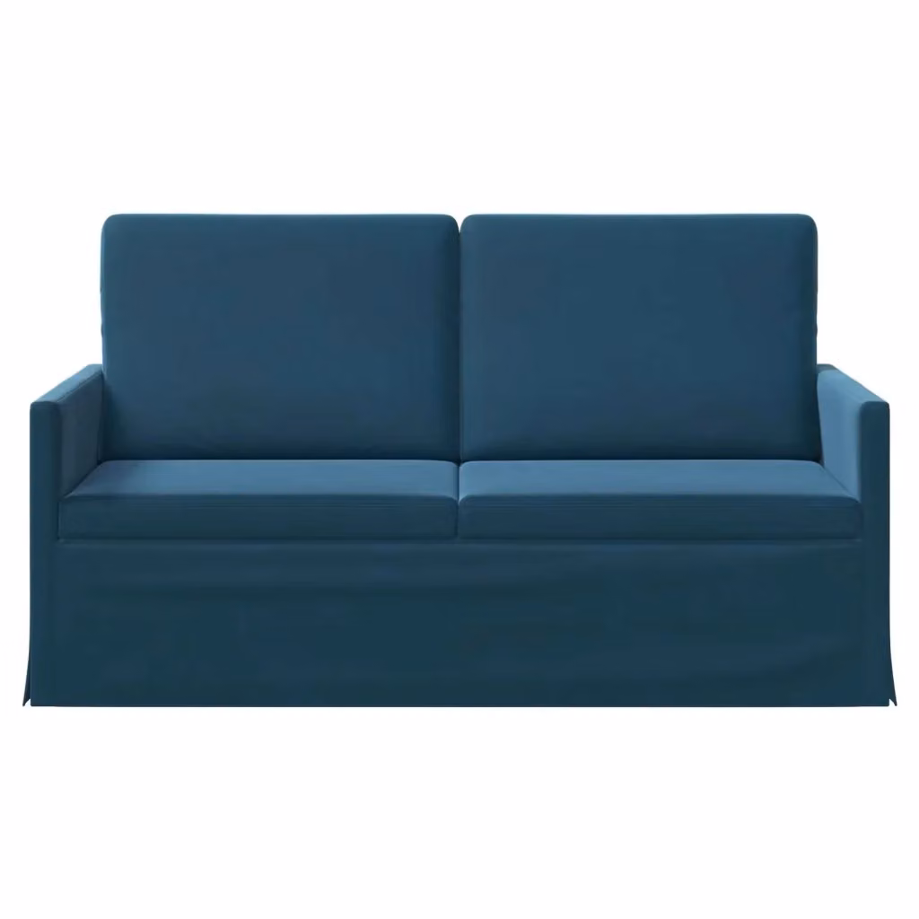 Divano a 2 posti moderno vidaXL in velluto blu con struttura in metallo L: 150 cm, P: 81 cm, H: 82 cm – 2