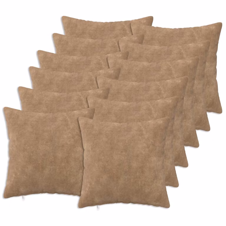 vidaXL Cuscino con cuscino HEERLEN 12 pz Tortora Fleece in microfibra