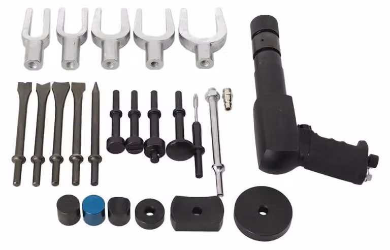 Set di martelli demolitori pneumatici - Martello pneumatico - 24 pezzi - 2100 colpi/min - Attacco aria da 0,635 cm - Acciaio legato - Per uso professionale