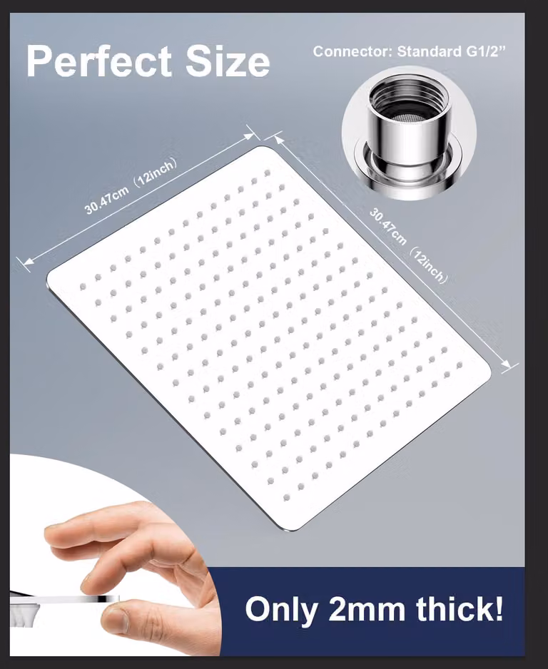 Set doccia con filtro, soffione in acciaio inossidabile da 10 pollici e doccetta manuale, tubo in PVC da 1,6 metri, regolabile in altezza, colore bianco
