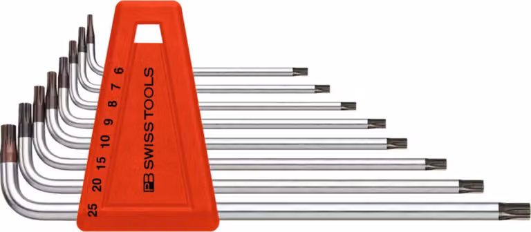 PB Swiss Tools Set di cacciaviti angolari, con foro, per TX, 8 pezzi
