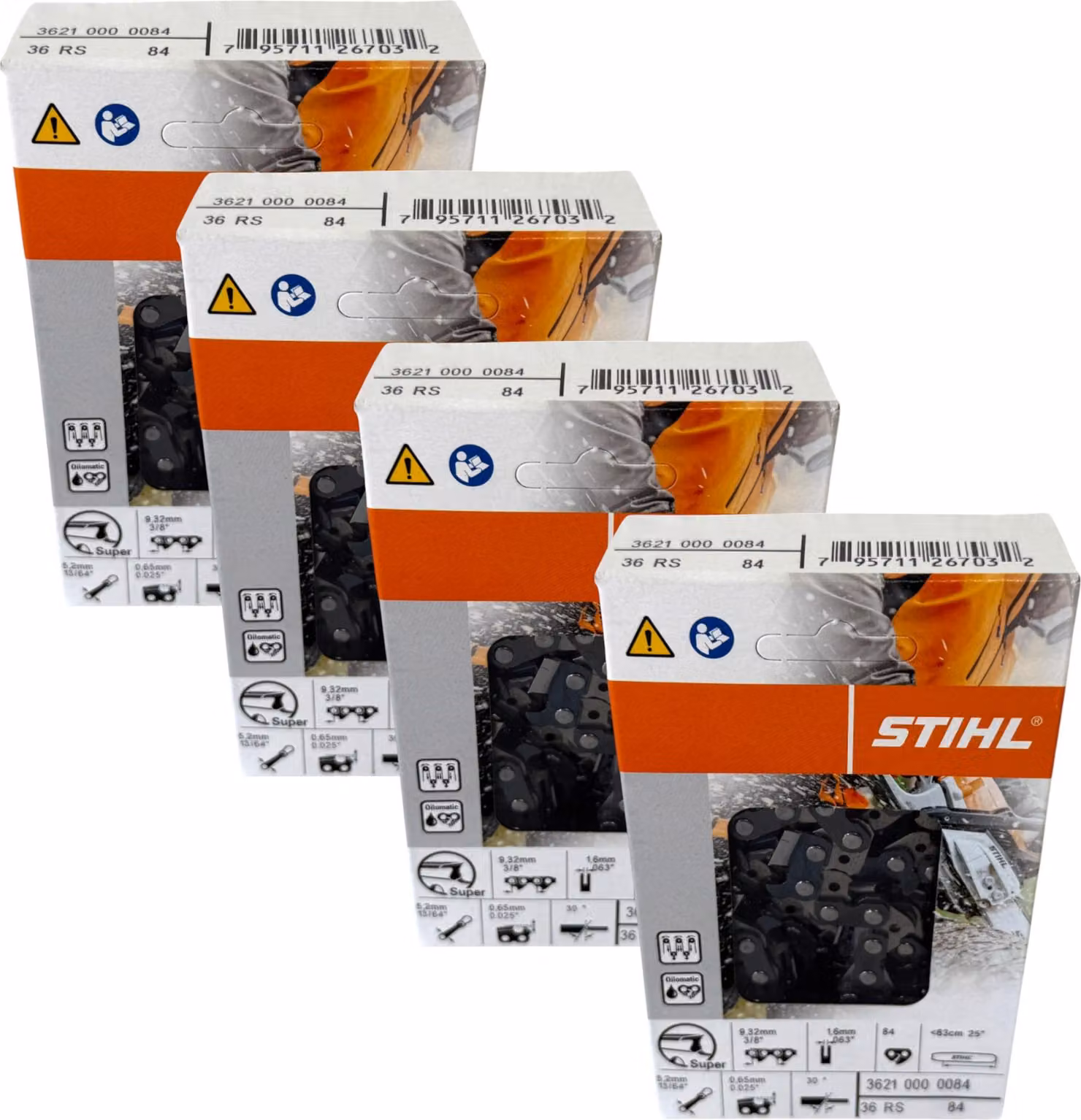 Catena Stihl 4x 3/8" Rapid Super (RS) 63 cm 3/8" 1,6 mm 4 pezzi ( 4x 36210000084 )