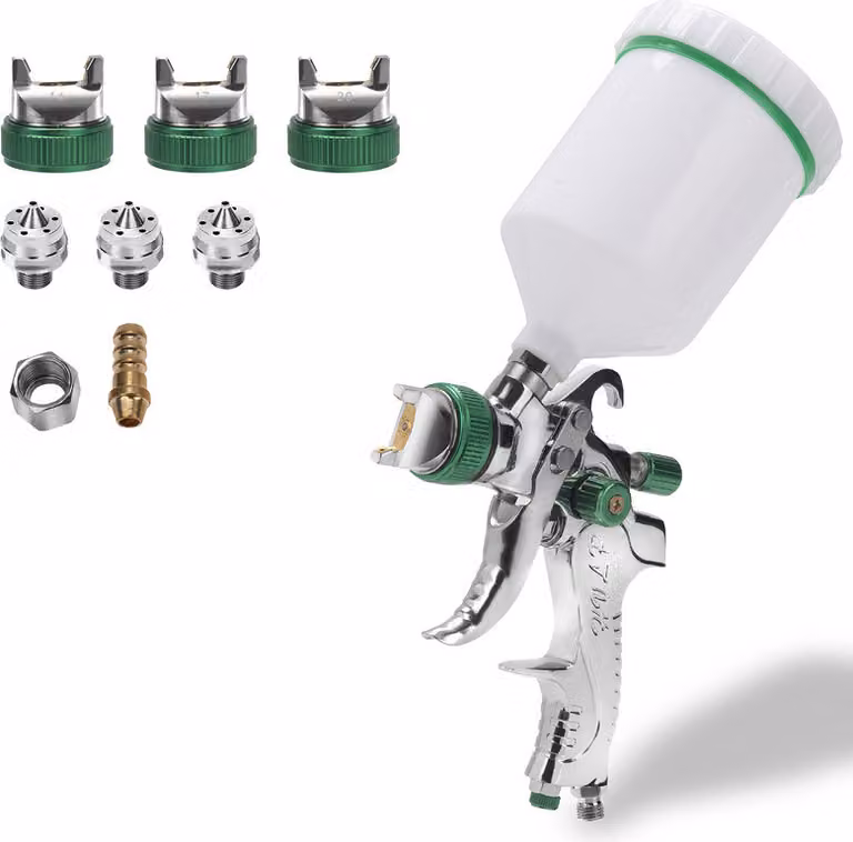 Pistola a spruzzo HVLP pistola a spruzzo professionale 600ml pistola a spruzzo professionale 3 ugelli (1,4/1,7/2,0 mm) 3 pezzi