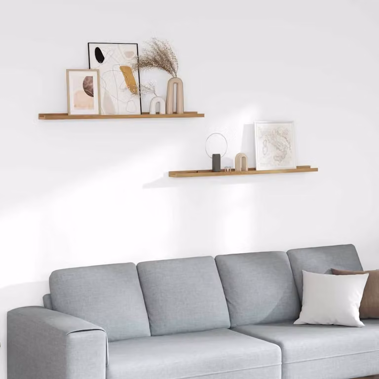 Set di 2 scaffali da parete moderni vidaXL in marrone L: 100 cm, P: 9 cm, H: 3 cm