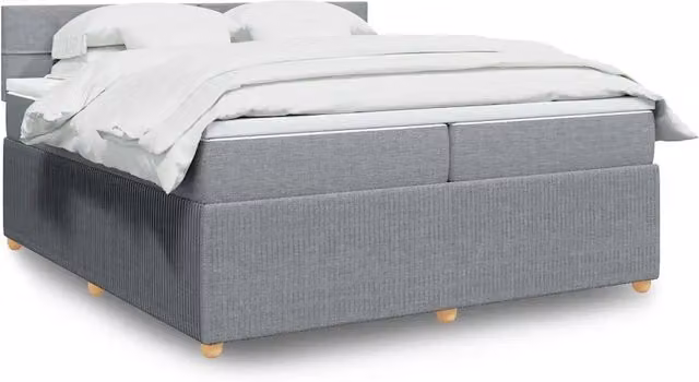 Letto Ibrido con Giroletto a Molle e Materasso vidaXL Grigio Chiaro e Bianco 200 x 200 cm