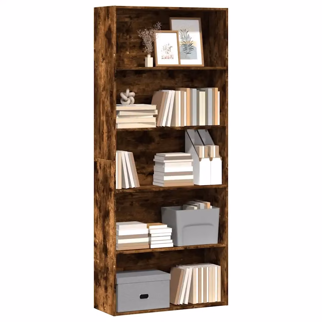 Libreria-Scaffale Design Mania in Legno Multistrato e MDF, Colore Rovere Fumo, L 80 cm x P 30 cm x H 189 cm – 2