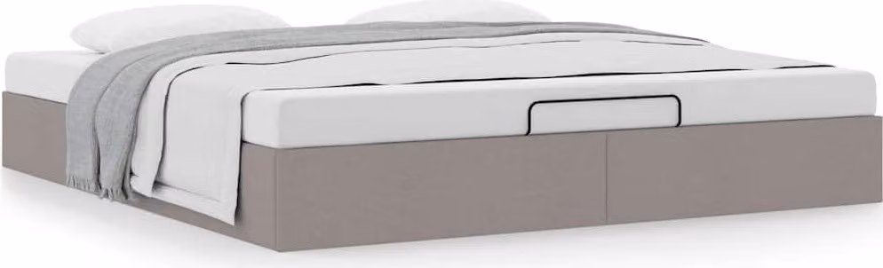 Struttura Letto Pouf senza Materasso Tortora 160x200cm Tessuto