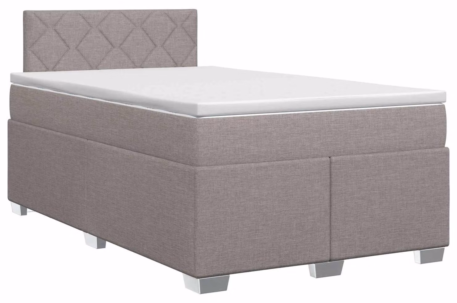 Letto a molle con materasso Taupe 120 x 190 cm in tessuto