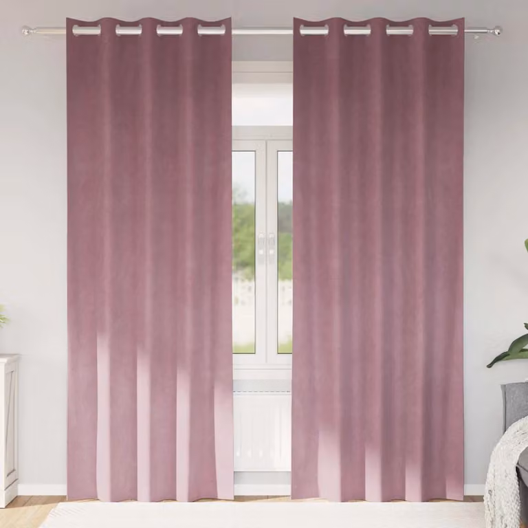 Set di 2 tende oscuranti vidaXL in velluto rosa, L: 140 cm, H: 225 cm