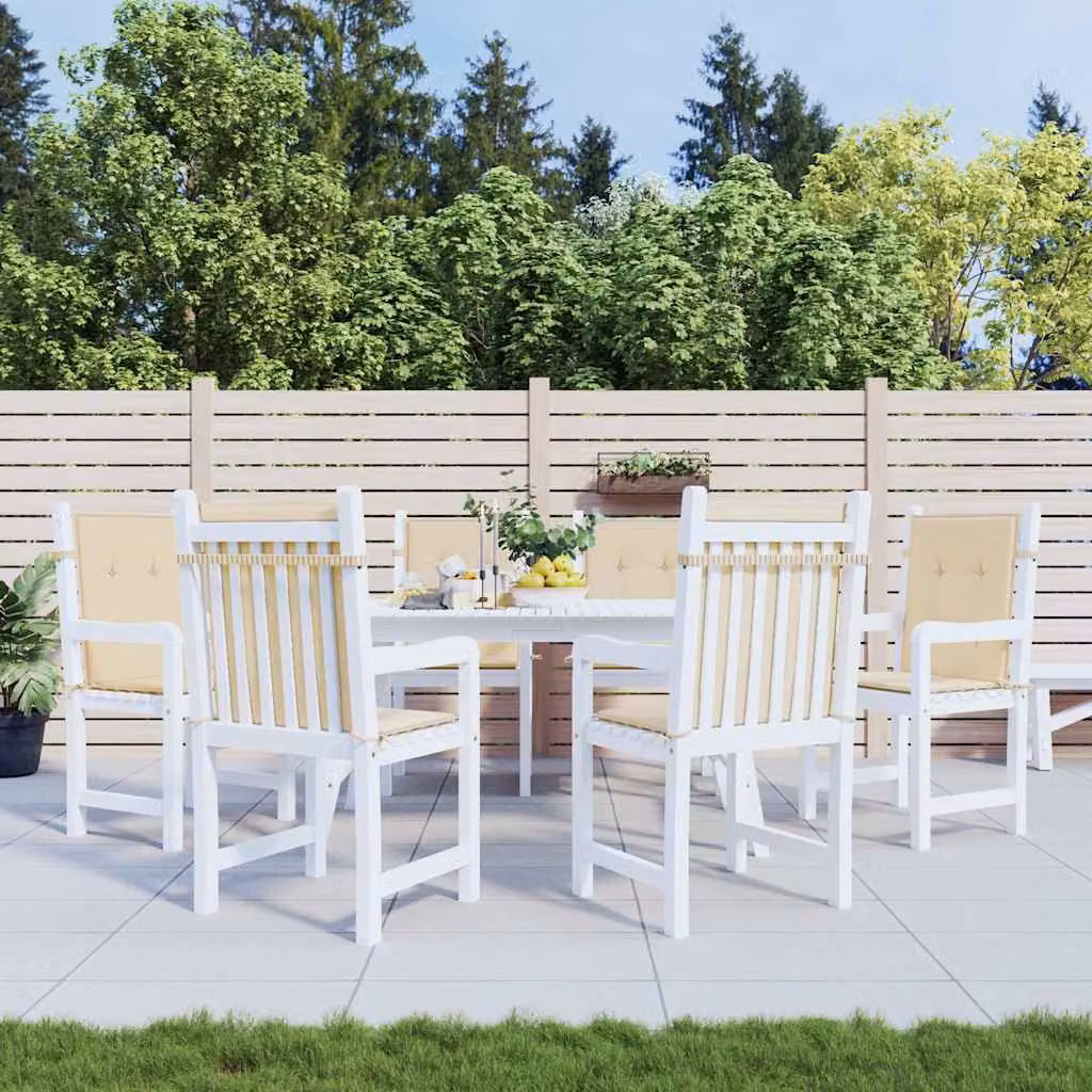 Set di 6 cuscini per sedia vidaXL in tessuto Oxford beige, impermeabili e traspiranti, L 100 cm x P 50 cm x H 3 cm