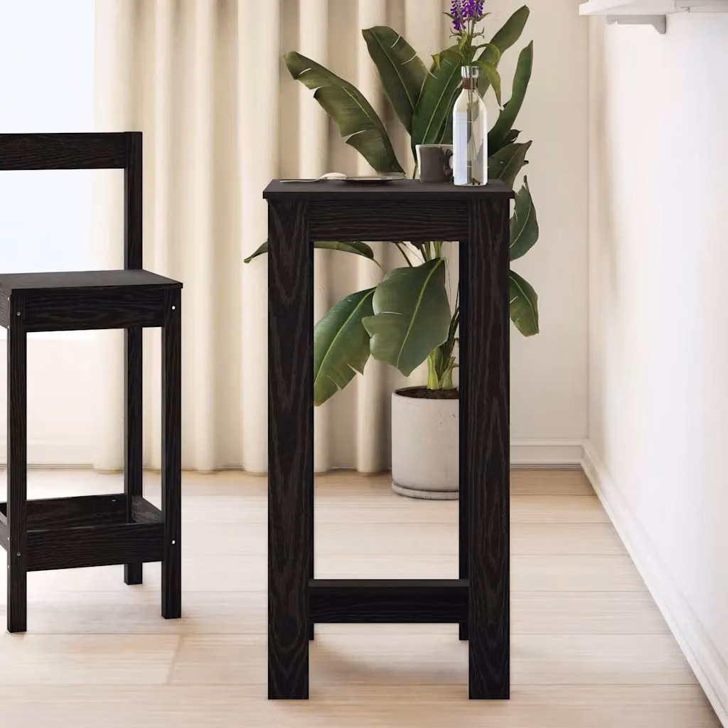 vidaXL Tavolo da bar moderno in legno ingegnerizzato nero L/P/H: 51 x 50 x 103.5 cm