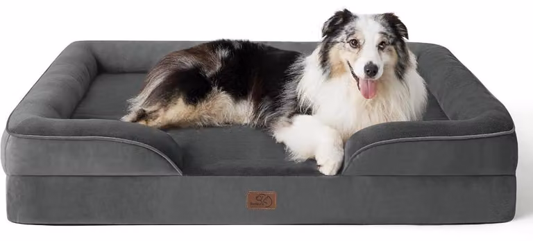 Cuccia ortopedica per cani, 106x80 cm, grigio scuro. Divano ergonomico per cani di grossa taglia, realizzato con schiuma a celle chiuse, lavabile e antiscivolo