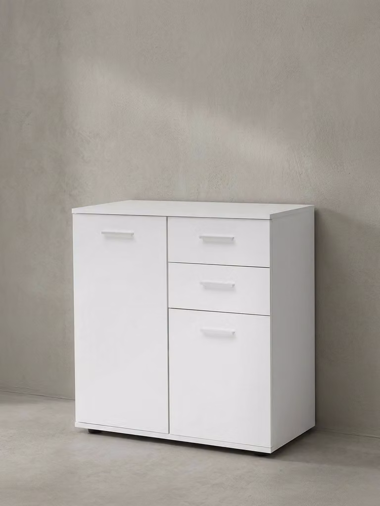 Cassettiera Credenza, 2 ante e 2 cassetti, rivestimento in resina melaminica antigraffio. 71x36x78 cm | Kadima Design