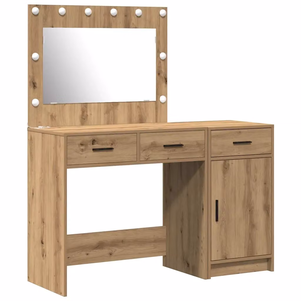 Set di 2 tavoli da trucco moderni vidaXL in legno marrone L/P/H: 40,5 x 78,5 x 75 cm – 2