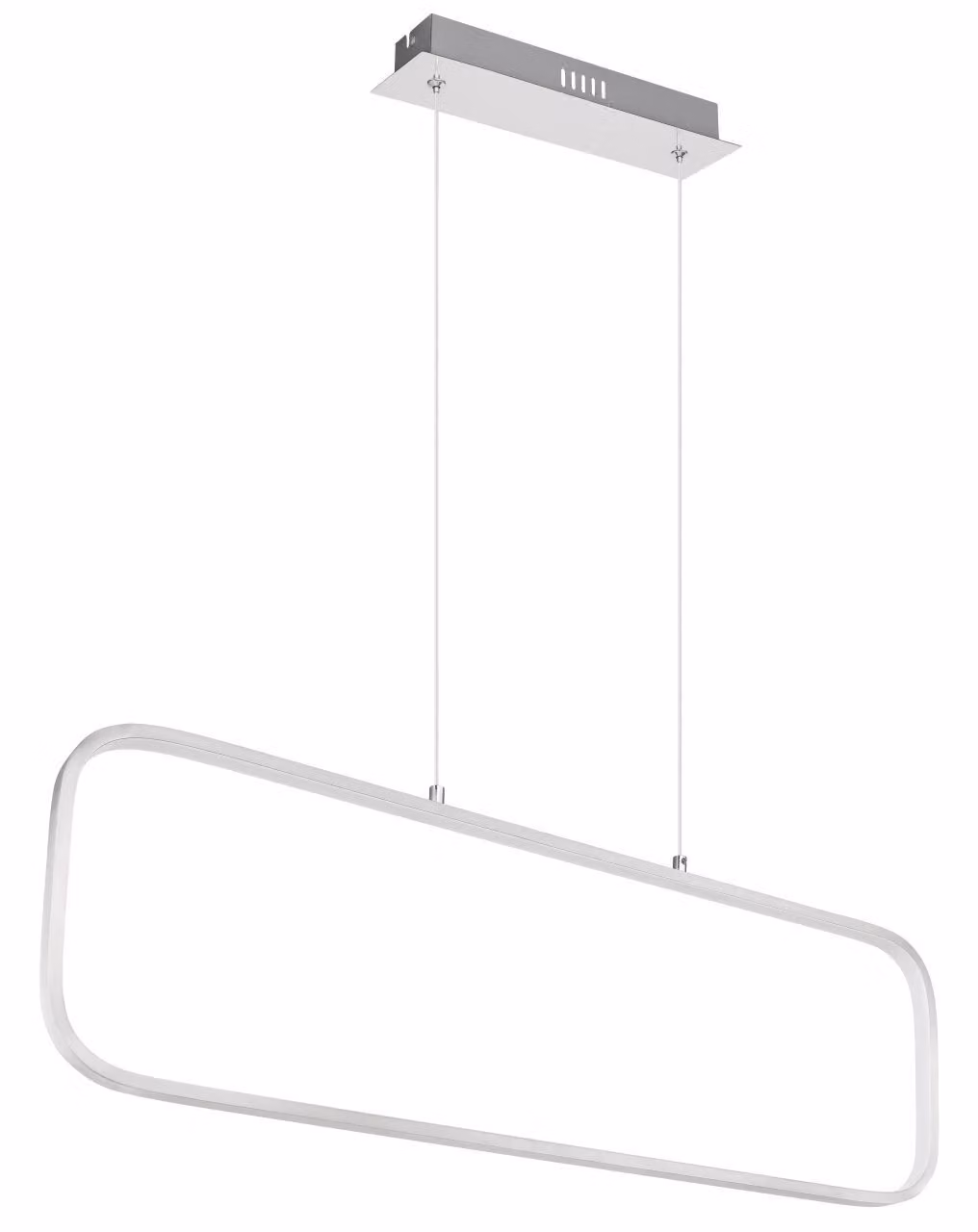 Globo Lighting lampada a sospensione in metallo nichel opaco, metallo nichel opaco, plastica opale, cavo PVC trasparente, LxPxH: 800x100x1200mm, incl. LED 24W 230V, sorgente 2770lm, potenza 1400lm, 3000K