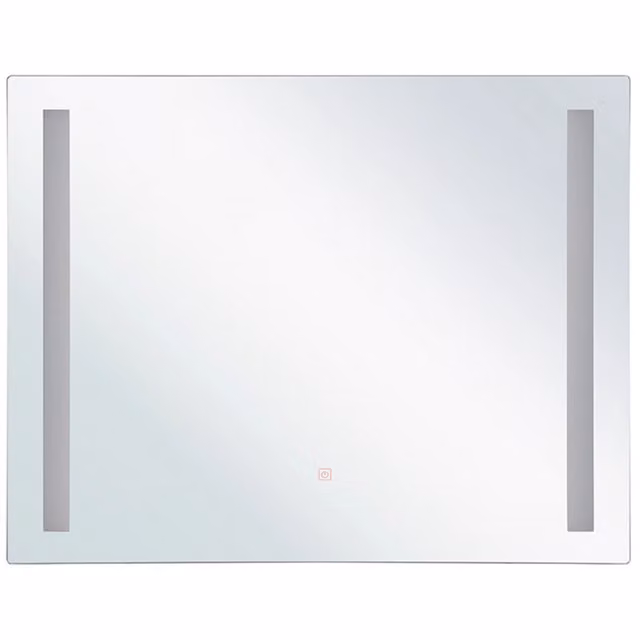 Specchio da Parete Rettangolare BELIANI con LED e Touch Switch, Colore Argento e Vetro Trasparente, L: 60 cm, H: 70 cm