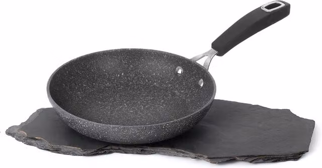 Padella Kasanova New Petra Dark con rivestimento antiaderente in ceramica e alluminio, colore grigio, Diametro: 24 cm