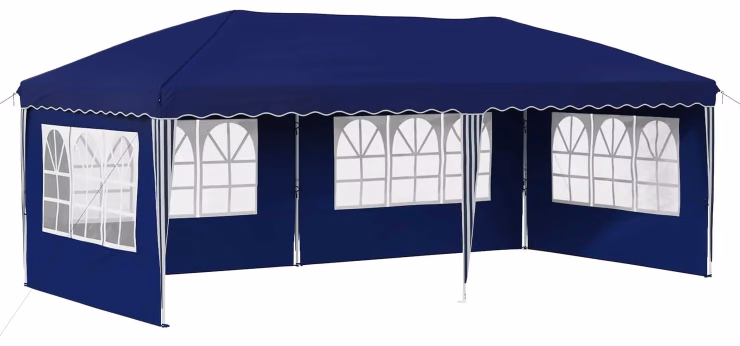 Tenda per feste a pop-up 575 x 289 x 245 cm Blu