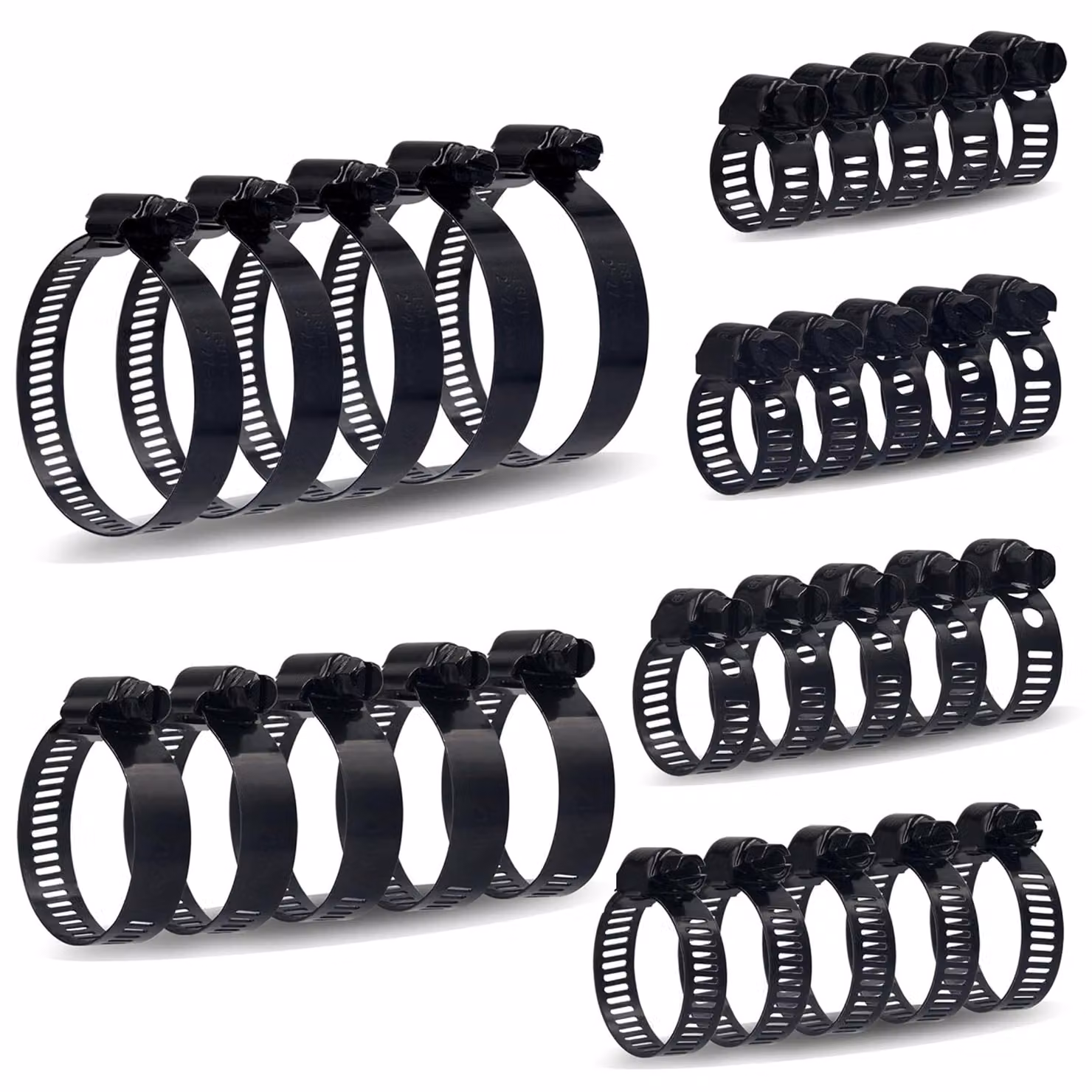 Set di forbici per tubi, 30 pezzi, acciaio inossidabile, regolabili da 6 a 51 mm, colore nero
