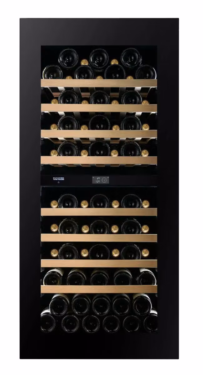 Cantina Linea Noble porta 'full glass' nera push to open, classe F, 70 bottiglie - DVN-70.185DB.TO