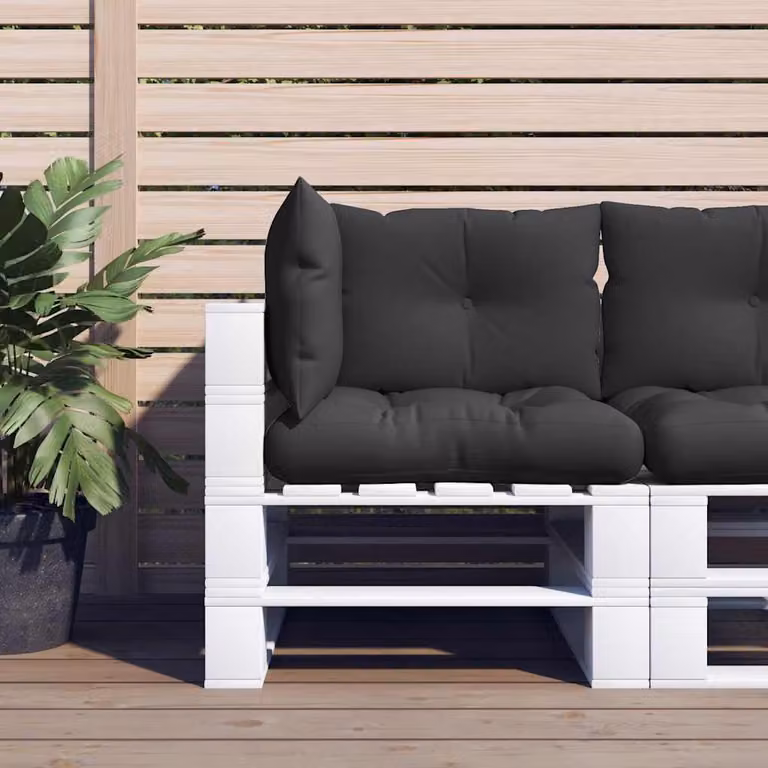 Set di 3 cuscini per pallet vidaXL neri in poliestere resistente all'acqua e ai raggi UV L: 61,5 cm, P: 60 cm, H: 10 cm