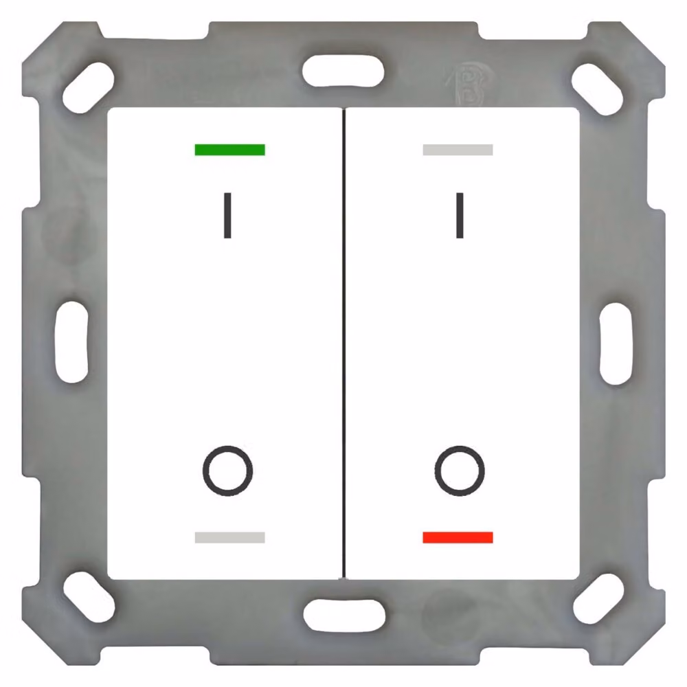 MDT technologies Luce a pulsante 55 2-gang RGBW, rws/gläs, schalt. BE-TAL5502.B1