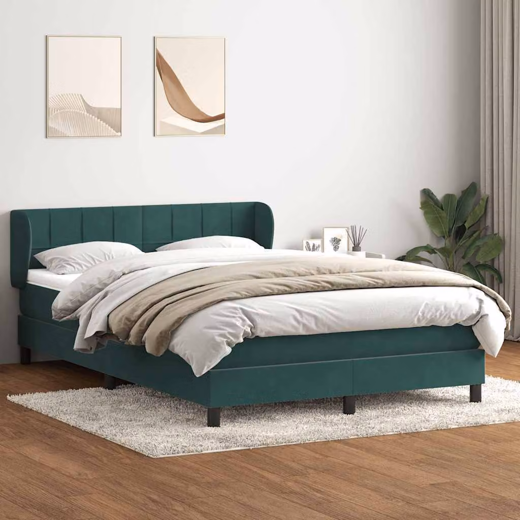 Maison Exclusive - Giroletto a Molle con Materasso Verde Scuro 160x220 cm Velluto