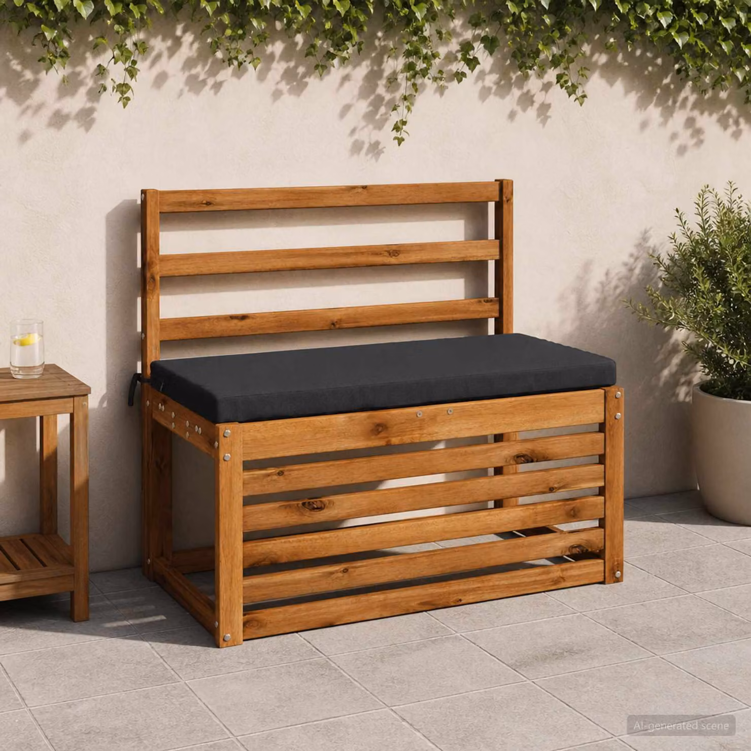 vidaXL Cuscino per panchina SOEST in poliestere con rivestimento rimovibile e resistente ai raggi UV Blu Scuro