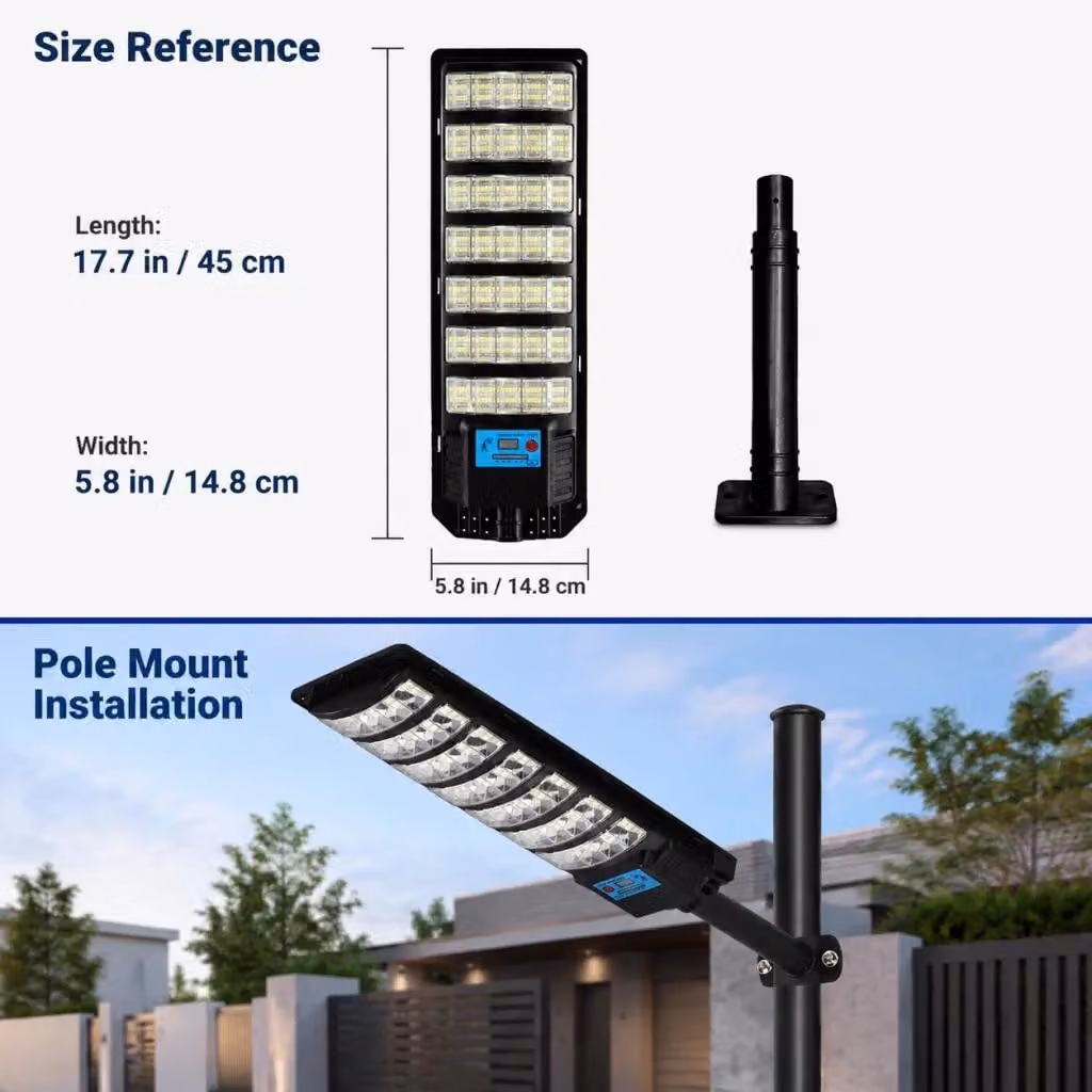 Lampione solare - Faretto LED - Sensore di movimento - Grado di protezione IP65 (resistente all'acqua) - 5 metri - Dimmerabile - Confezione da 1 pezzo