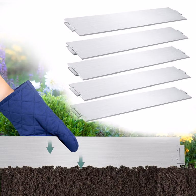 Bordatura per prato zincata, ideale per giardino e prato, lunghezza 10 metri
